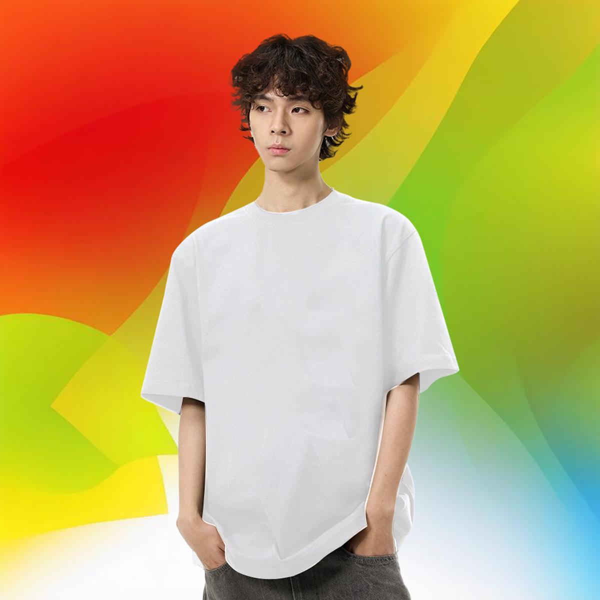 Soft Tshirts Beach 230g 100% Cotton Black White Short Sleeve O-Neck letter T Shirt For Man Brand Tops