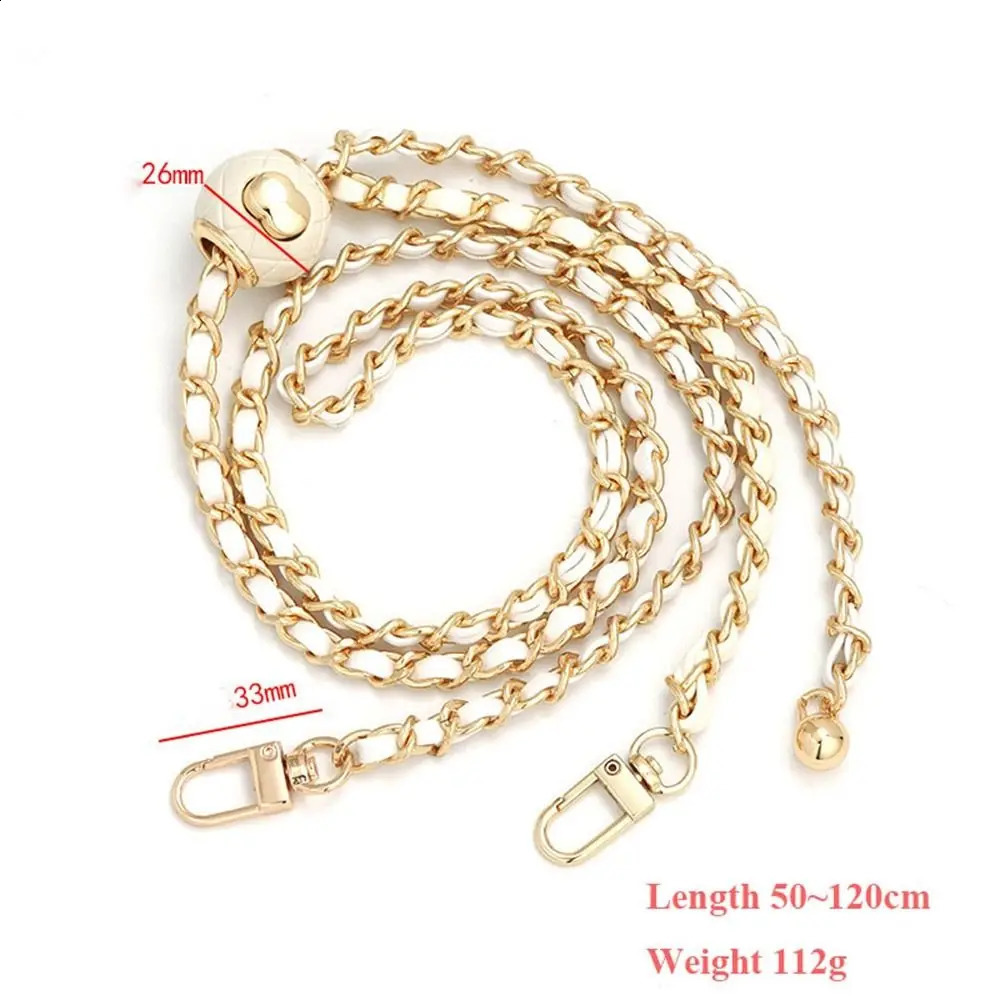 1.2m Golden Balls Bag Chain Metal Non-fading Adjustable Length Replacement High-end Shoulder Strap Bag Parts Accessories 240821