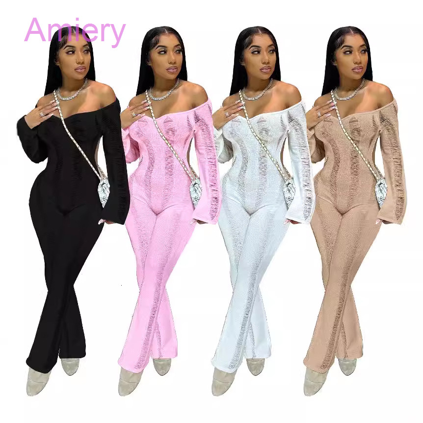 2024 New Knit Crochet Jumpsuit Playsuit Onepiece Body Suit Sexy Hollow Out Backless Jumpsuits For Women Bodycon Rompers Outfits