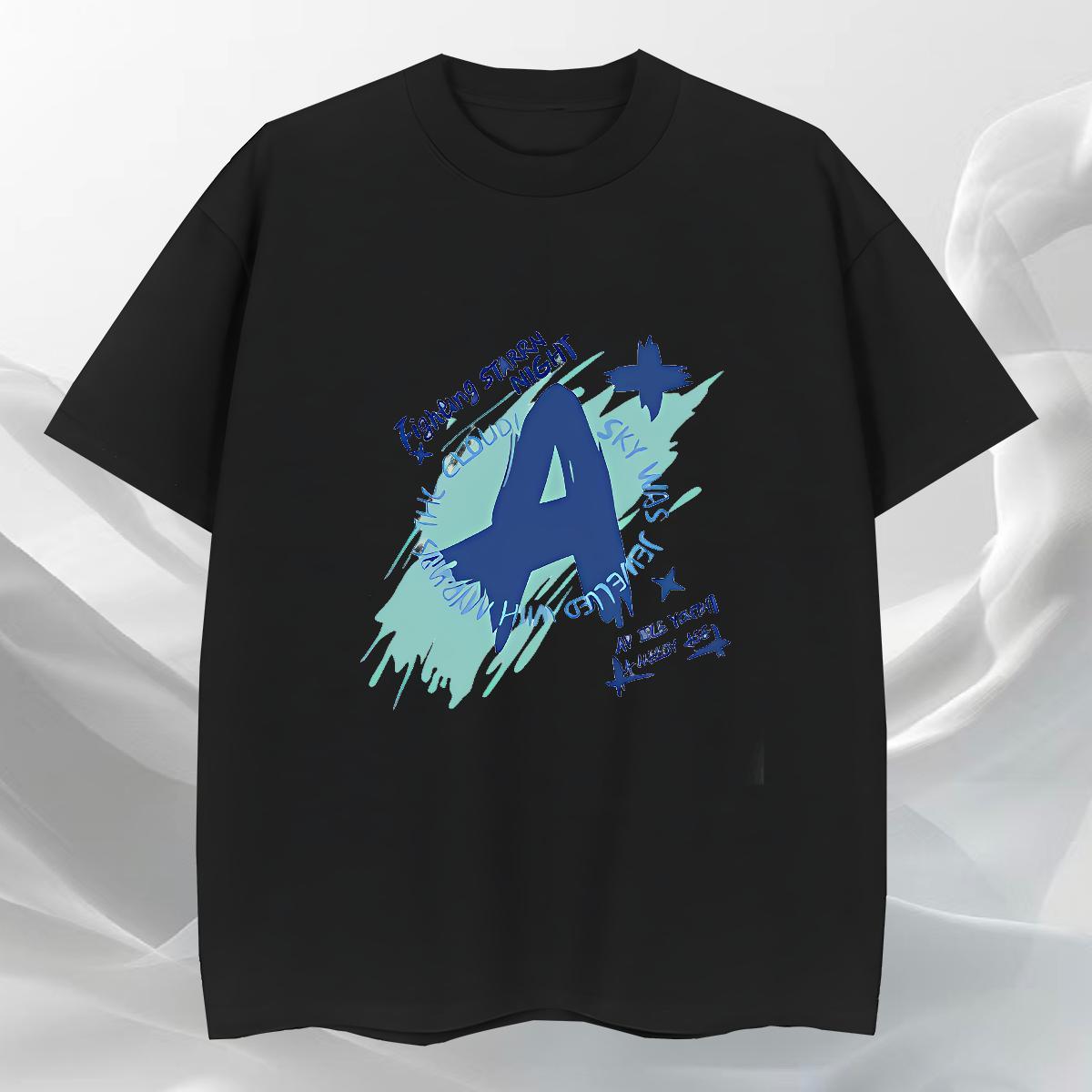 Popular Mens Tshirts Summer Casual 230g Pure Cotton Customized Breathable Crew Neck letter T Shirts Men Fashion Casual Tops Tees