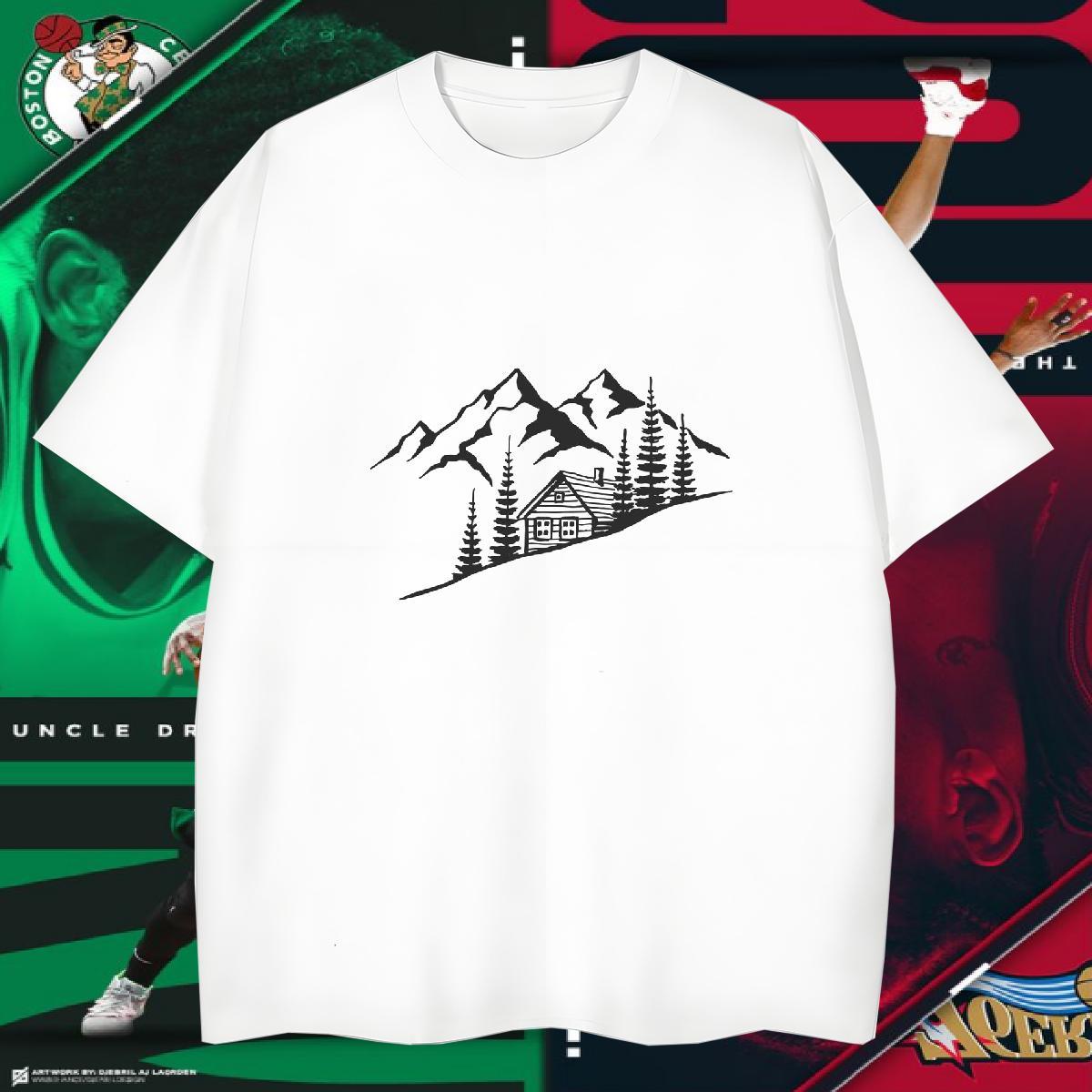 Soft T Shirt For Man 230g Pure Cotton mountains Home Outdoor DIY Anime Round Neck Short Sleeve Men Clothes T-Shirt New Arrival Tees Shirts