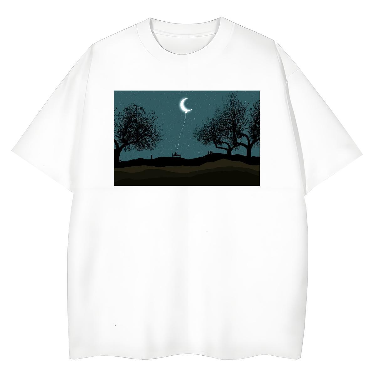 Brand T-Shirts O-Neck Short Sleeve 230g 100% Cotton Woman Tshirt Anime tree Home Outdoor 5A Clothes