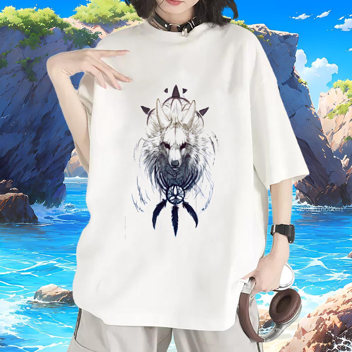 Classic T-Shirts for Women Crew Neck 230g Cotton Unisex Tshirts Custom Printed wolf Daily Wear Free Shipping Tees