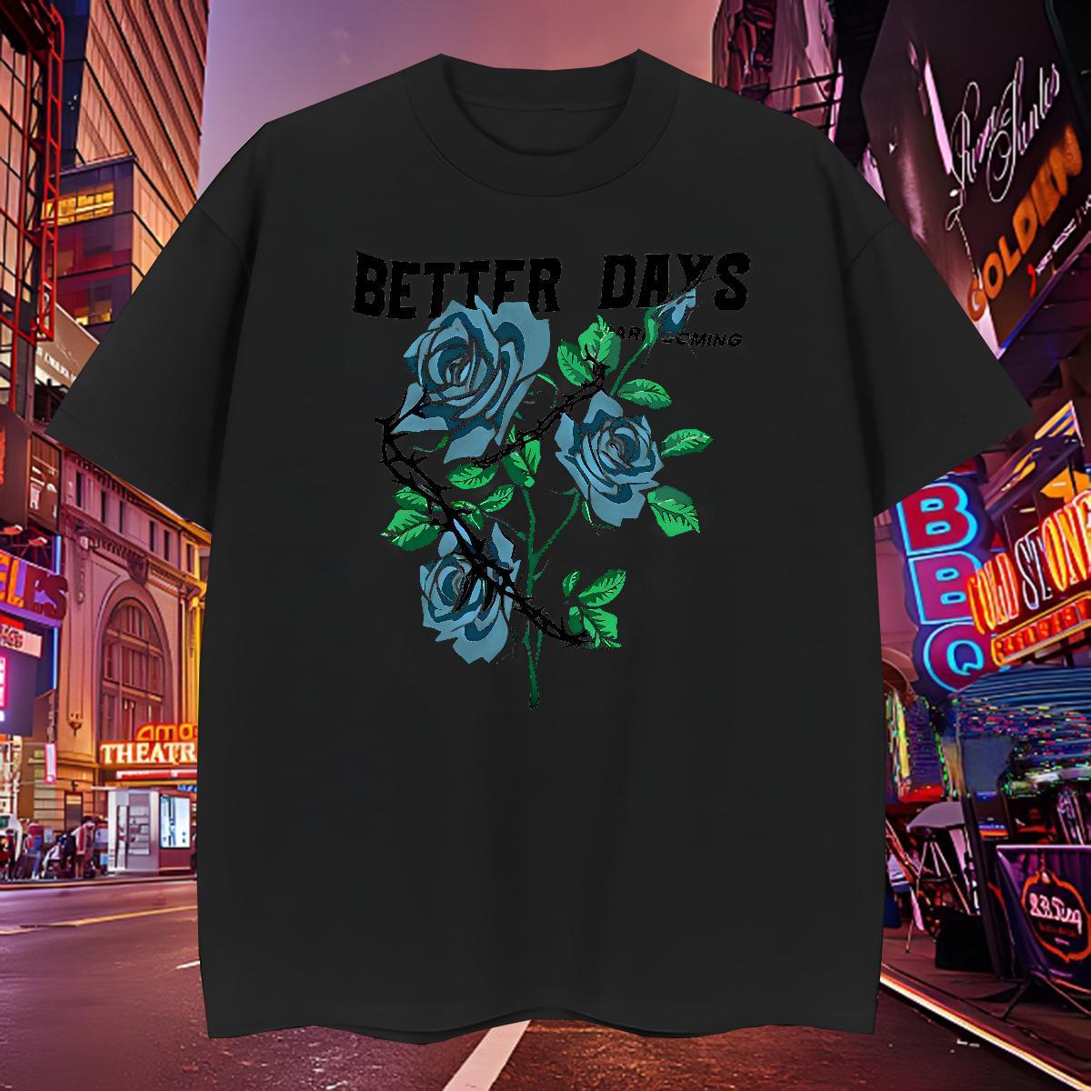 Classic T shirt flower O Neck Short Sleeves Sport White Plus Size 230g 100% Cotton Men Tshirts Wholesale Clothings