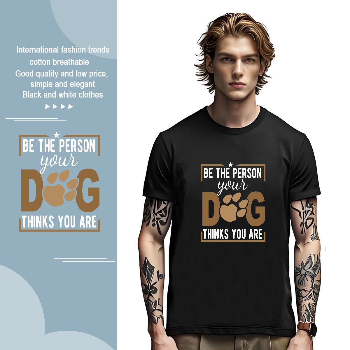 Cool letter T-Shirts for Men Anime Printing Street Men Clothes T-Shirt 230g Cotton Fashion Casual Crew Neck DIY Polos