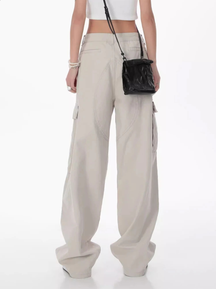 Y2K Pockets Cargo Pants for Women Straight Oversize Pants Harajuku Vintage Aesthetic Low Waist Trousers Wide Leg Baggy Jeans 3XL 240821