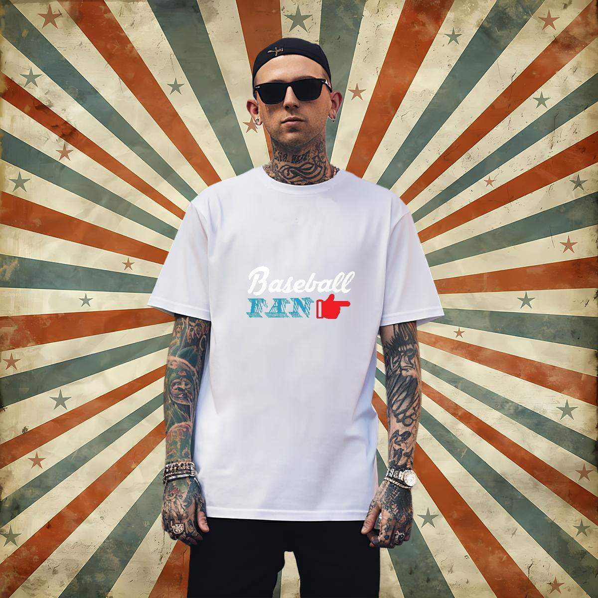 Cool baseball T shirt Street wear Hip Hop Men Clothes T-Shirt 230g Pure Cotton Fashion Short Sleeve Soft Anime Print Tshirts