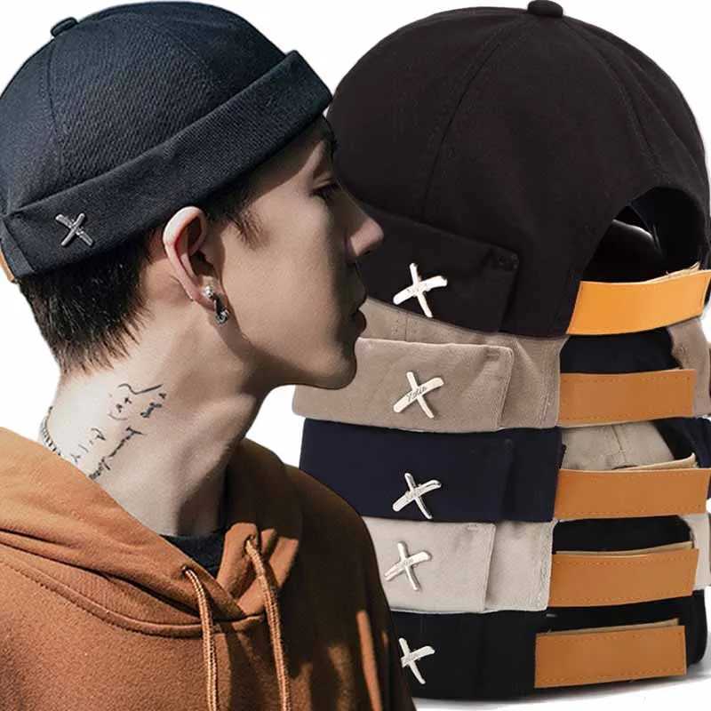 Retro dome hat mens melon bean hat solid color Docker hat unisex adjustable hat womens hat mens hat W240822