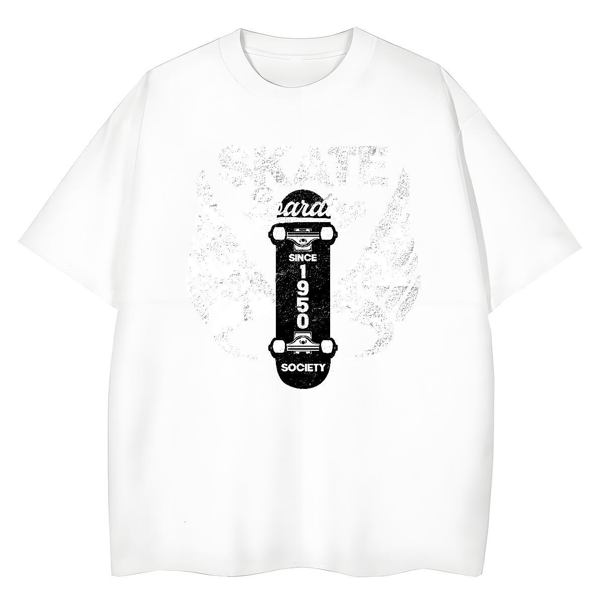 Casual New Woman T Shirts Short Sleeve O-Neck 230g Cotton Women Tees DIY Printed skateboarding Daily Wear Soft Top Shirts