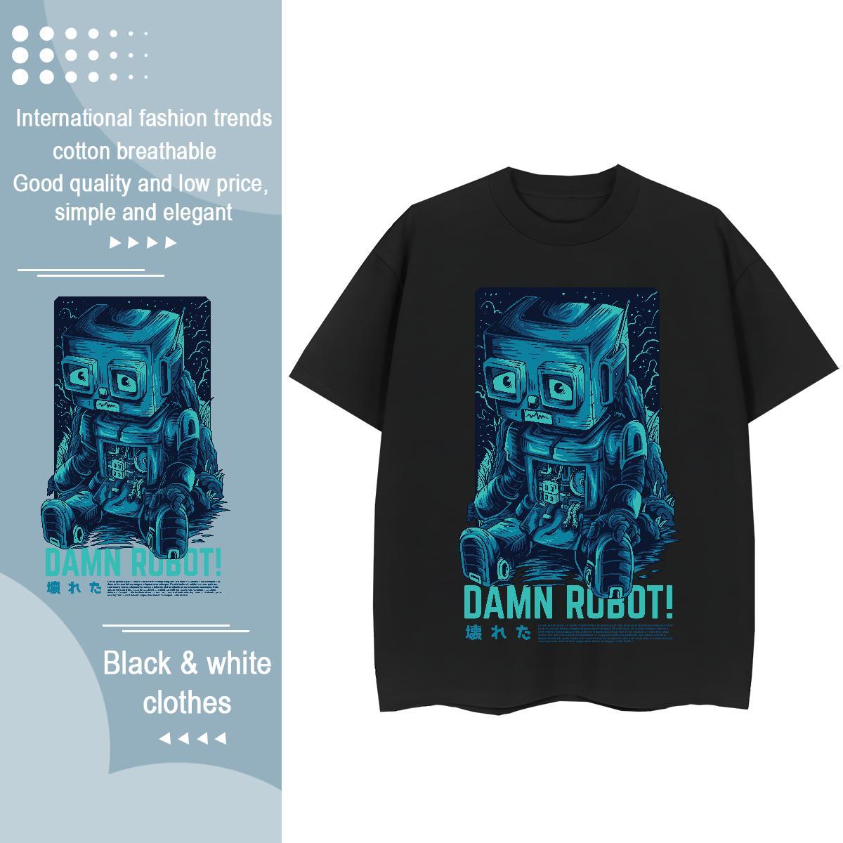 2024 Casual T shirt Short Sleeve O-Neck 230g Cotton Women Tshirts Black Oversized ET Home Outdoor Designer Tops