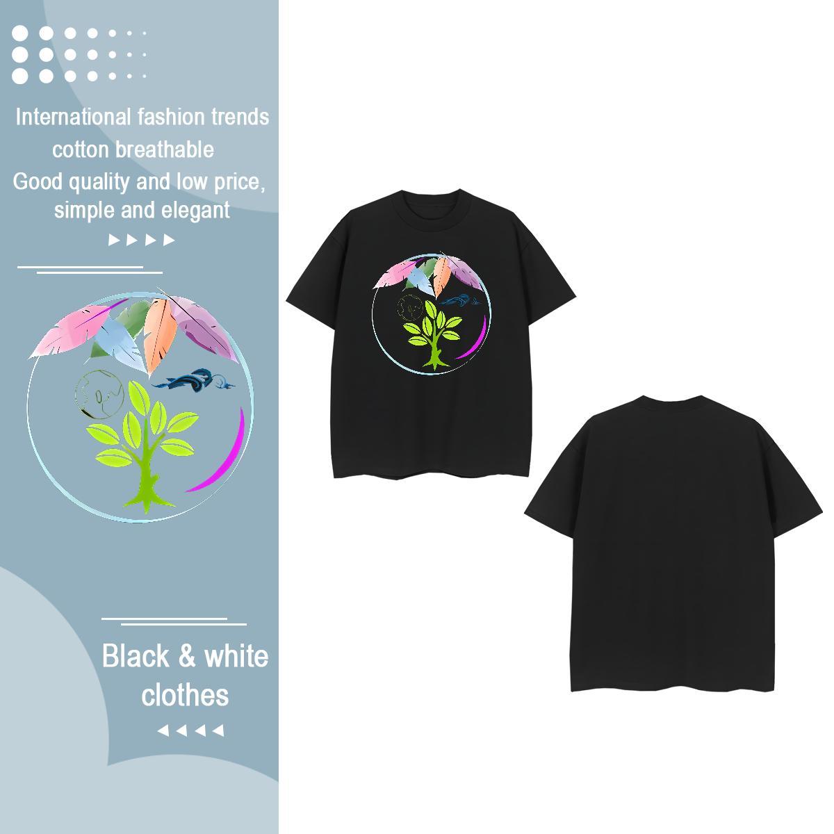 2024 T-Shirts for Women Round Neck Short Sleeve 230g 100% Cotton Women Tees Oversized tree Casual High quality Tees Shirts
