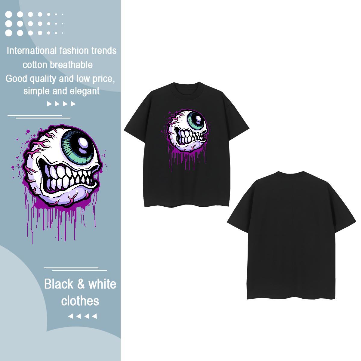 Fashion New Womens T Shirts Breathable Crew Neck 230g Pure Cotton Tshirt for Man Woman DIY Anime Printed ET Casual Beach 5A Clothes