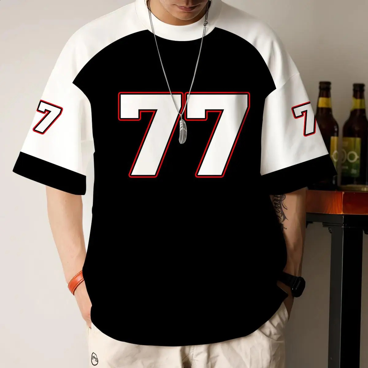 Large mens Tshirt Korean digital jersey short sleeved shirt 3D printed Oneck loose hiphop streetwear 240822