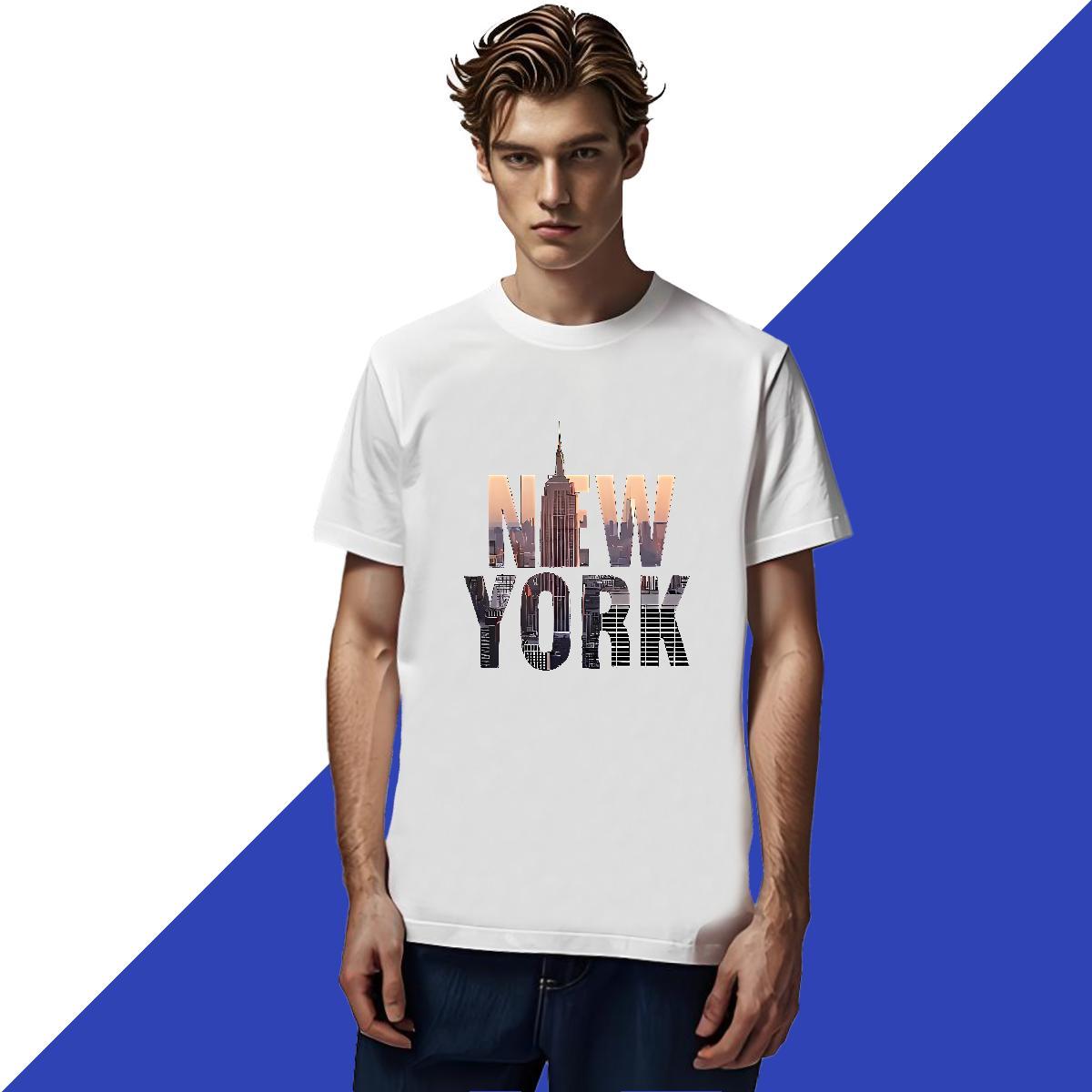 Loose Tshirt for Man Woman Street Wear 100% Cotton 230g DIY Logo Oversized O-Neck Short Sleeve New York Men T Shirts Custom Tee Shirt