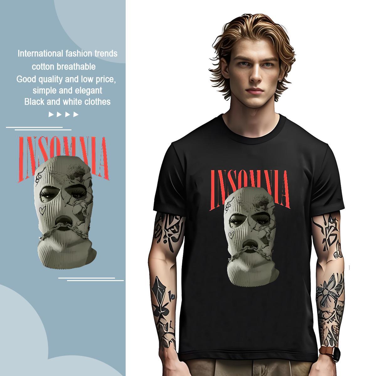 Comfortable Masked man Mens T Shirts Anime Printing Street Men Tees 230g Pure Cotton Casual New Breathable Short Sleeve Customized Tops Shirt