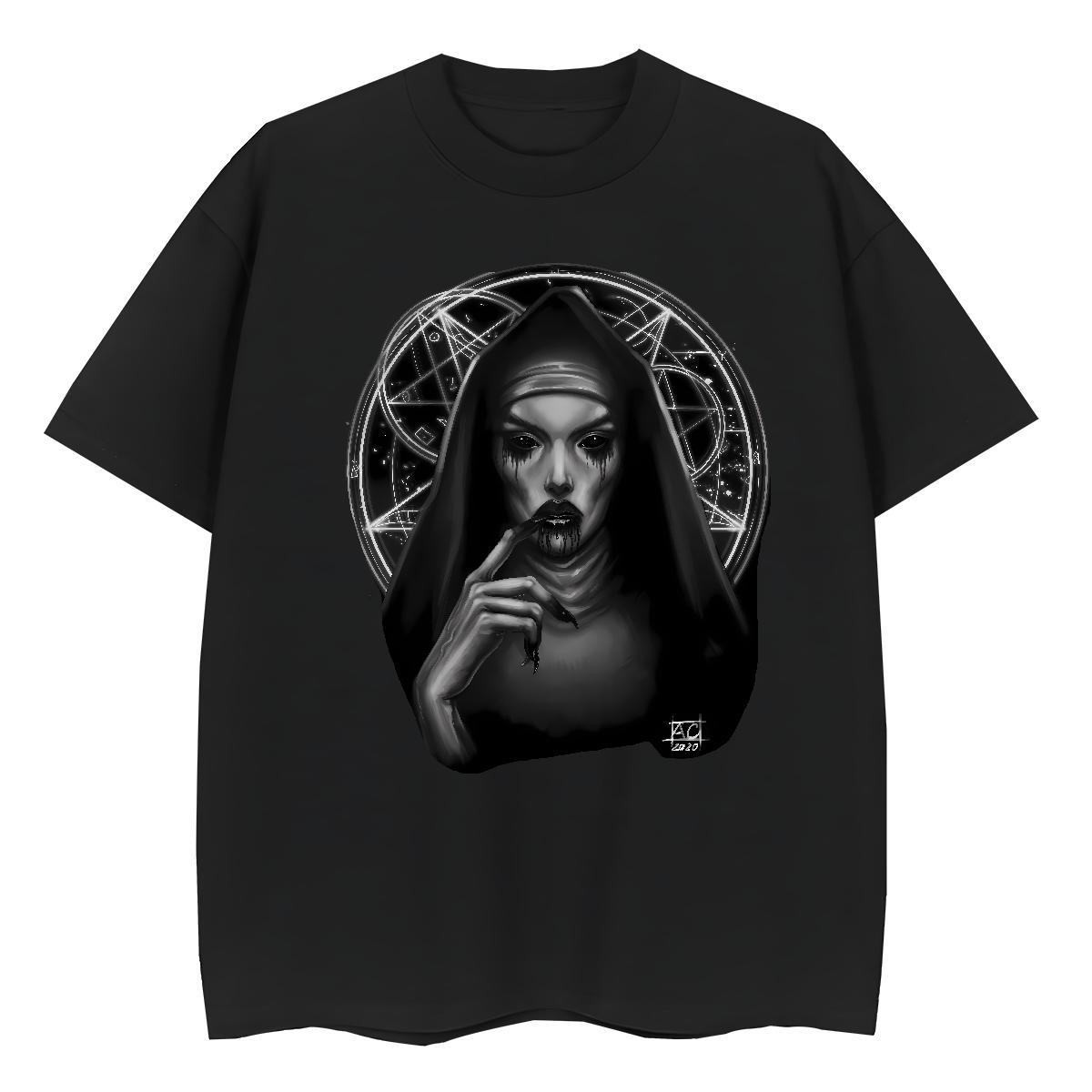Free Shipping Lady T shirt 230g 100% Cotton nun Daily Wear T-Shirts for Women Round Neck Short Sleeve Anime Oversized Clothes Shirt