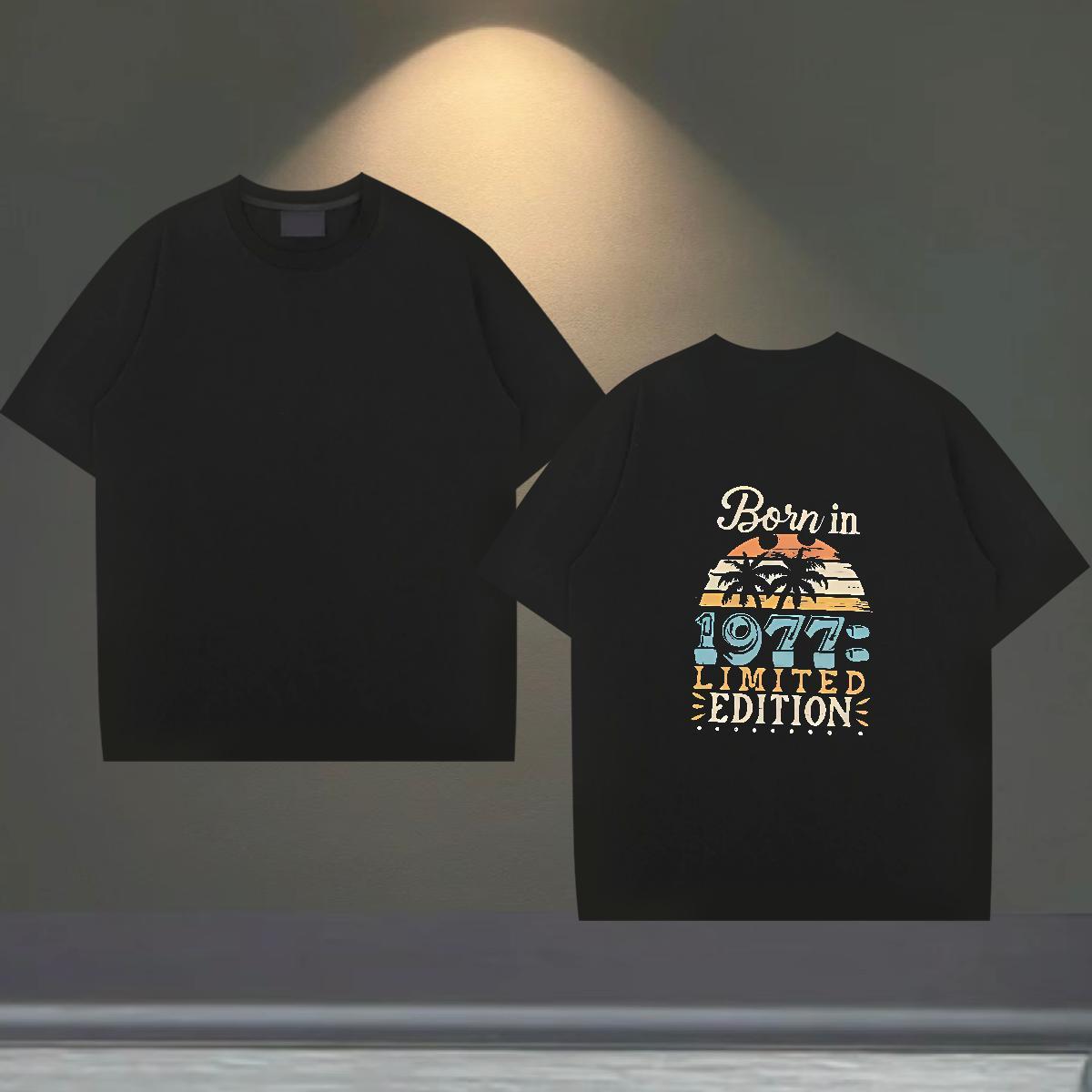 Wholesale T-Shirts for Men 100% Cotton 230g letter High Street Hip Hop DIY Pure Cotton Couples T Shirts Brand Clothings