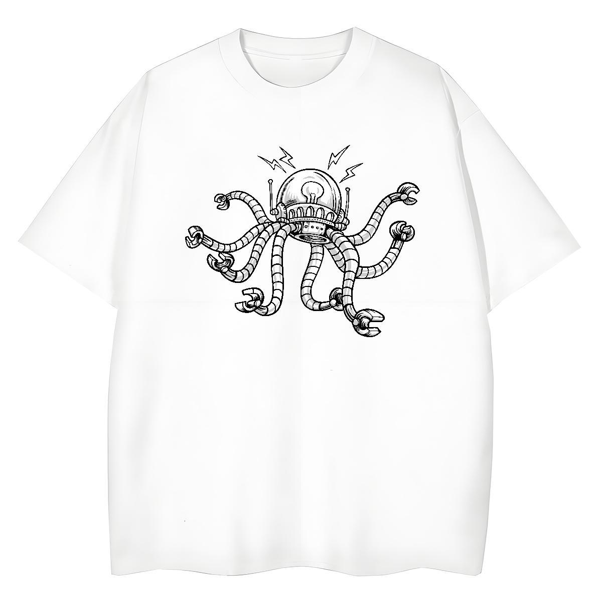DIY T Shirt For Woman 230g Cotton Crew Neck Breathable Street Casual robot Lady T shirt High quality Custom Printed Clothes