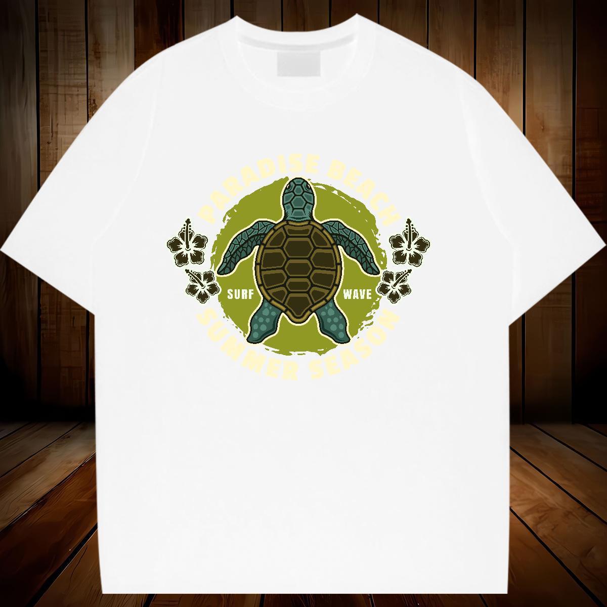 TOP Quality Women T Shirts Short Sleeve O-Neck 230g Pure Cotton Womens Tshirts Anime Print tortoise Home Outdoor High quality Clothings