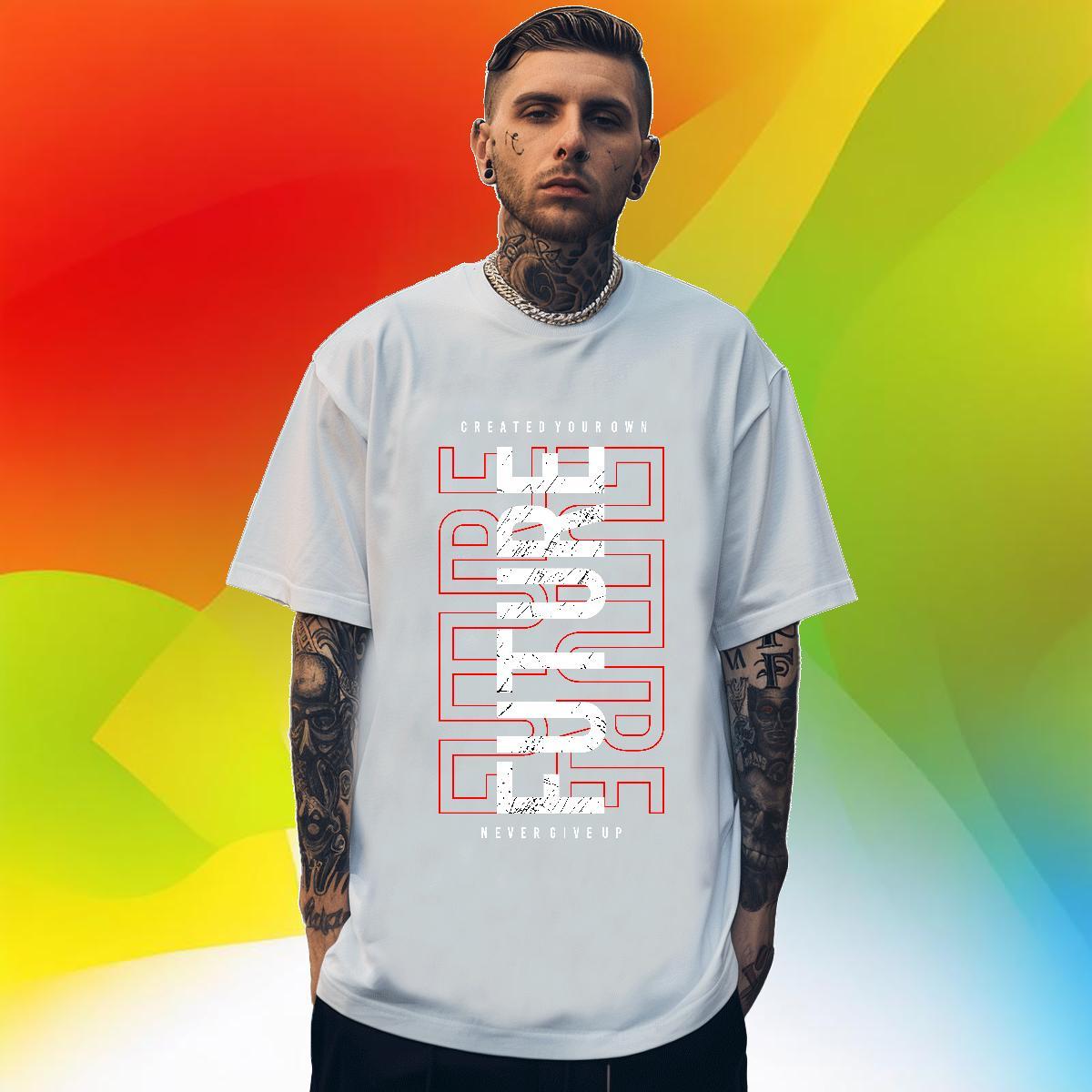 Unisex Men Tees Street Wear 100% Cotton 230g DIY Anime Breathable Soft letter Men T Shirts Fashion Designer Tops Shirt