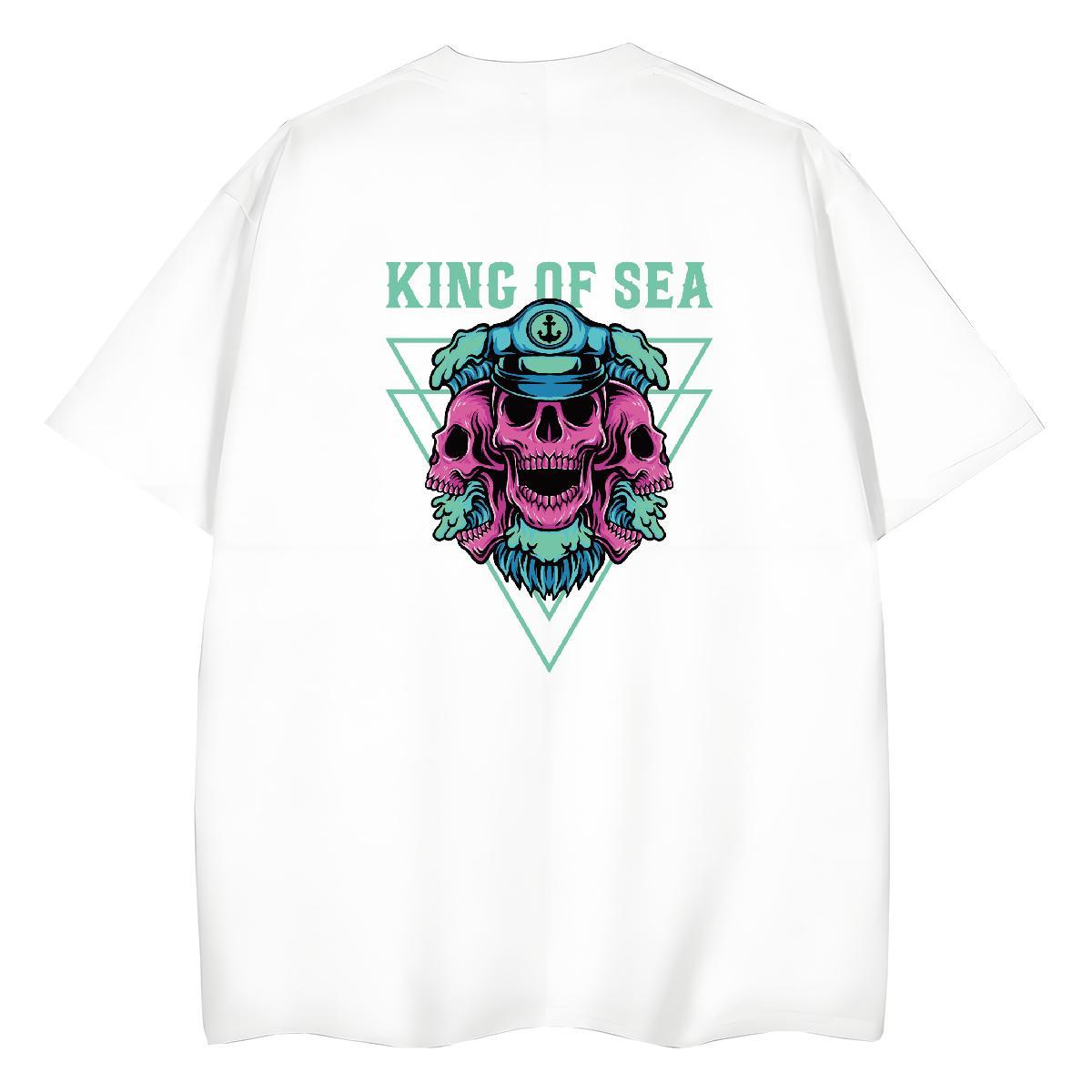 Factory Direct T Shirt For Woman 230g 100% Cotton Short sleeve Soft Home Outdoor skull Tshirt for Man Woman Loose fit Custom Printing Tops Shirt