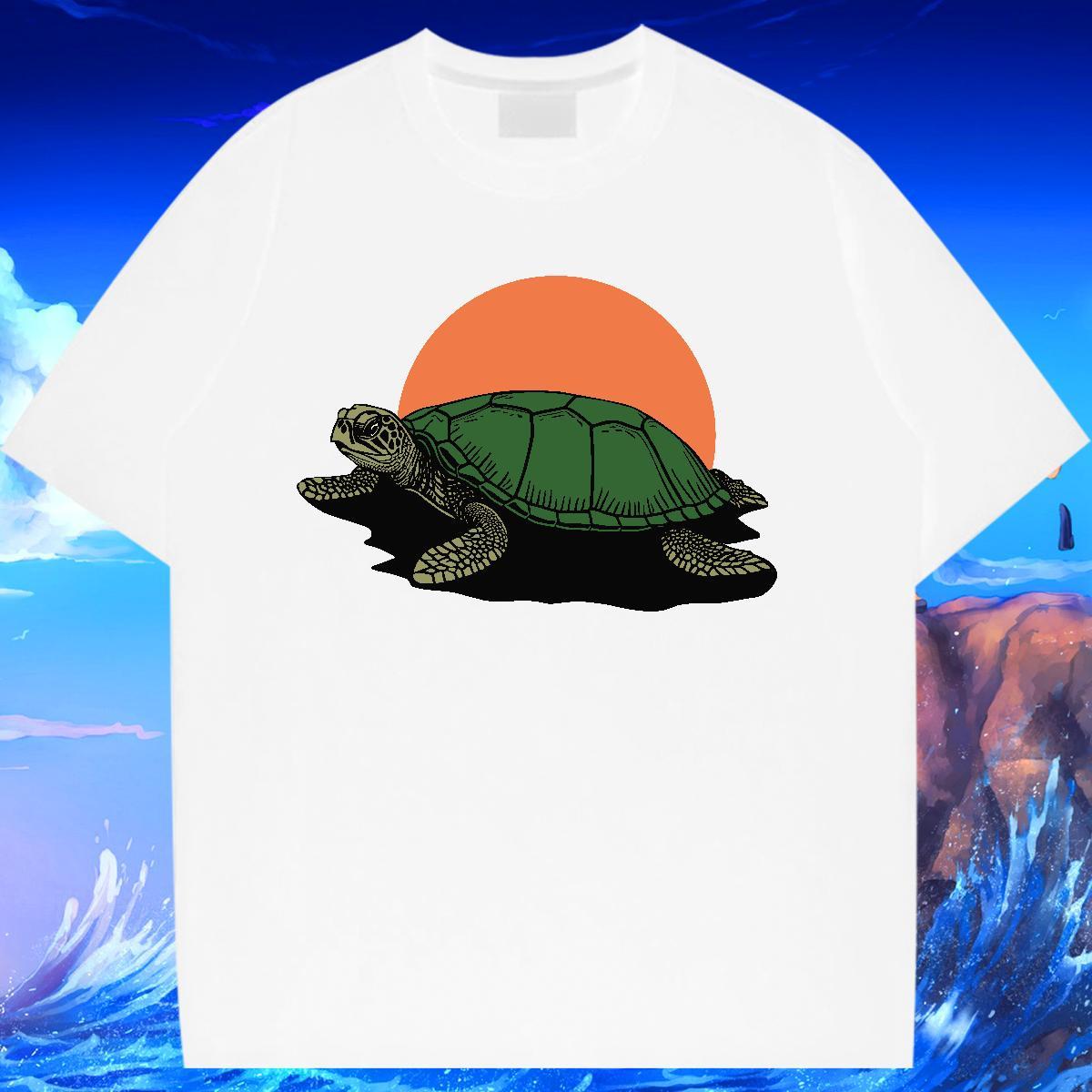 Factory Direct T shirt Crew Neck 100% Cotton 230g Womens Tshirts DIY Anime Printed tortoise Summer Casual Unisex Tops
