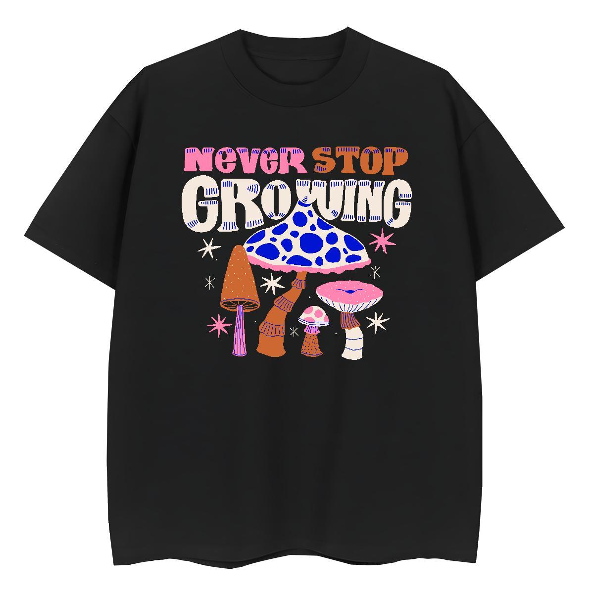 TOP Quality T Shirt For Woman O Neck Short Sleeves 230g Pure Cotton Woman Tshirt Plus Size Custom mushroom Sport Unisex Clothings