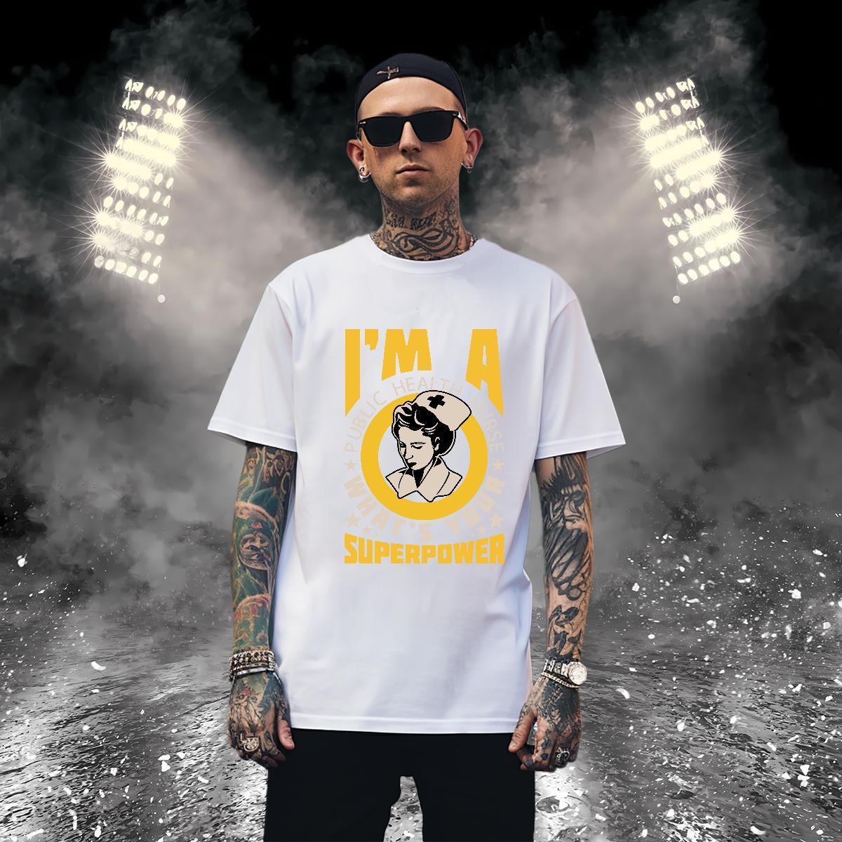 Popular nurse Man T Shirts Street Casual Men Tshirts 230g Pure Cotton Designer Fashion O-Neck Short Sleeve Custom Printed Tops Shirt
