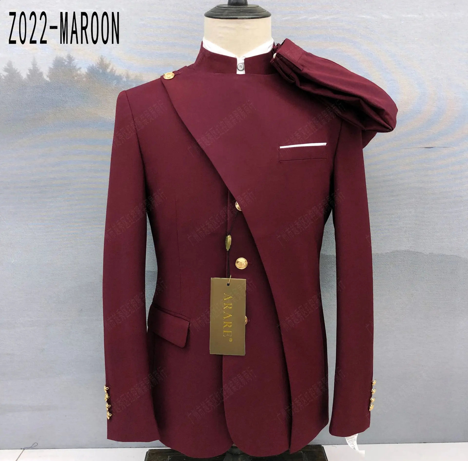 2024 Classic Chinese Tunic Suit Set For Men Formal Banquet Slim Fit Blazer Pants 2 Pieces Evening Dinner Elegant Male Costumes 240821