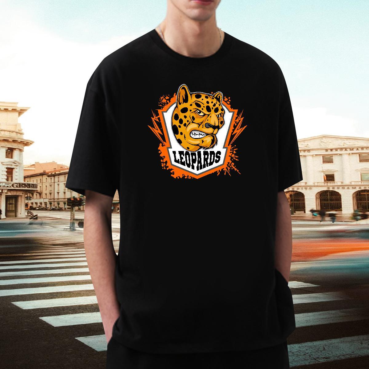 Soft Tshirt for Man Woman Hip Hop 230g Pure Cotton Customized Breathable Crew Neck leopard Man T Shirts Factory Direct Wear