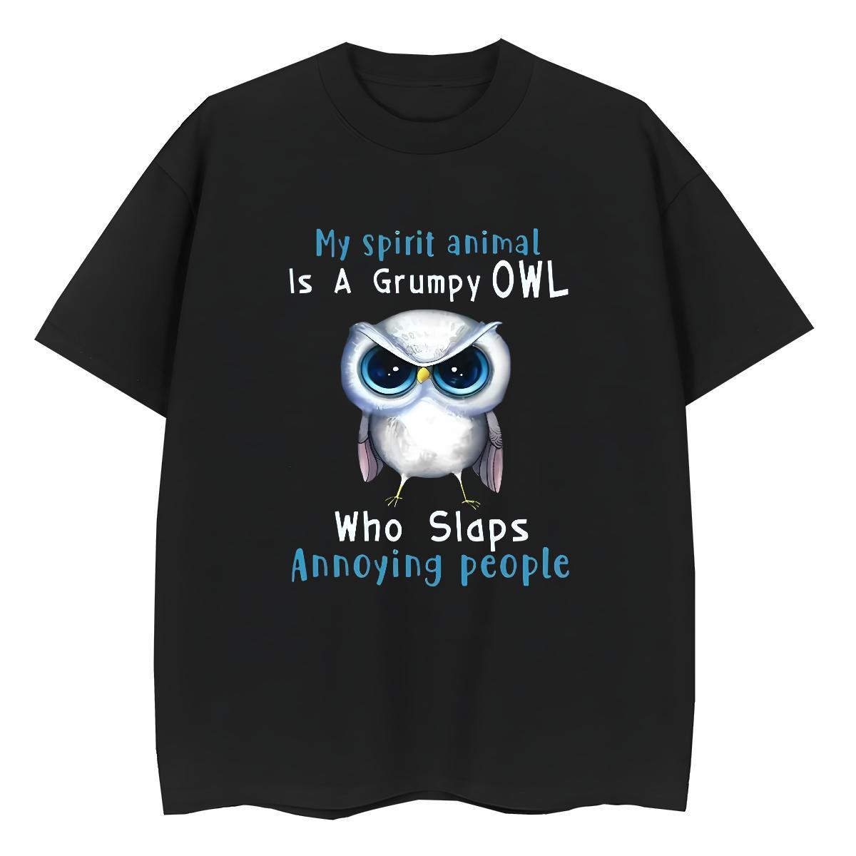 Fashion New Women T Shirts Breathable Soft 230g 100% Cotton Woman Tshirt Custom Printed Owl Summer Casual Designer Tops