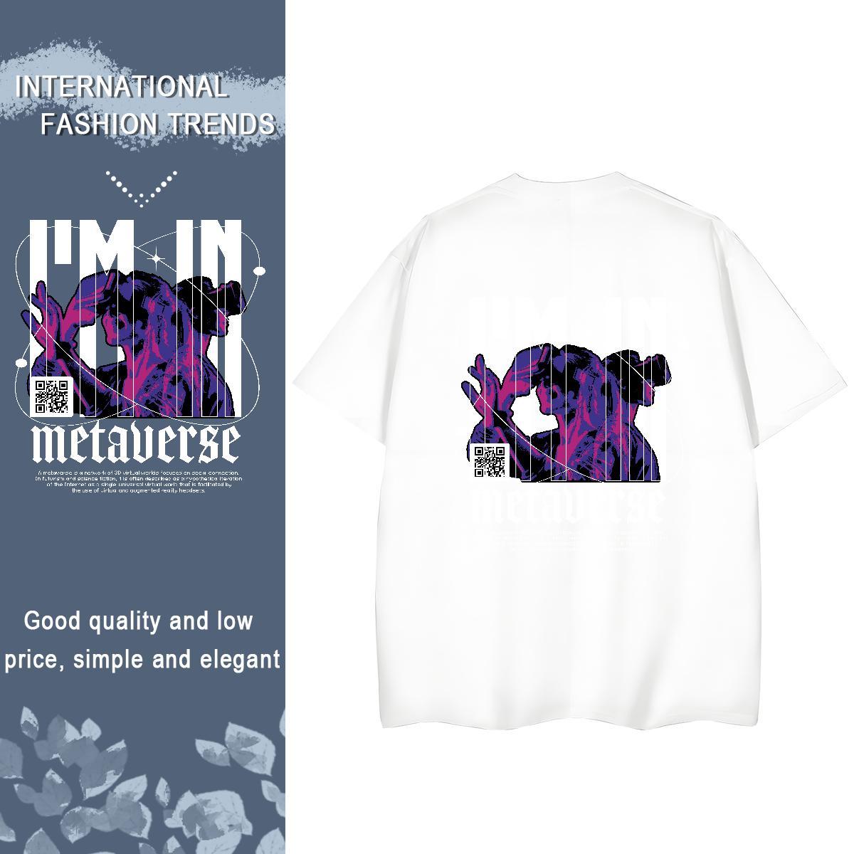 New T shirt 230g Cotton Round Neck Short Sleeve Sports Casual portrait Women Tees Loose DIY Anime Tshirts