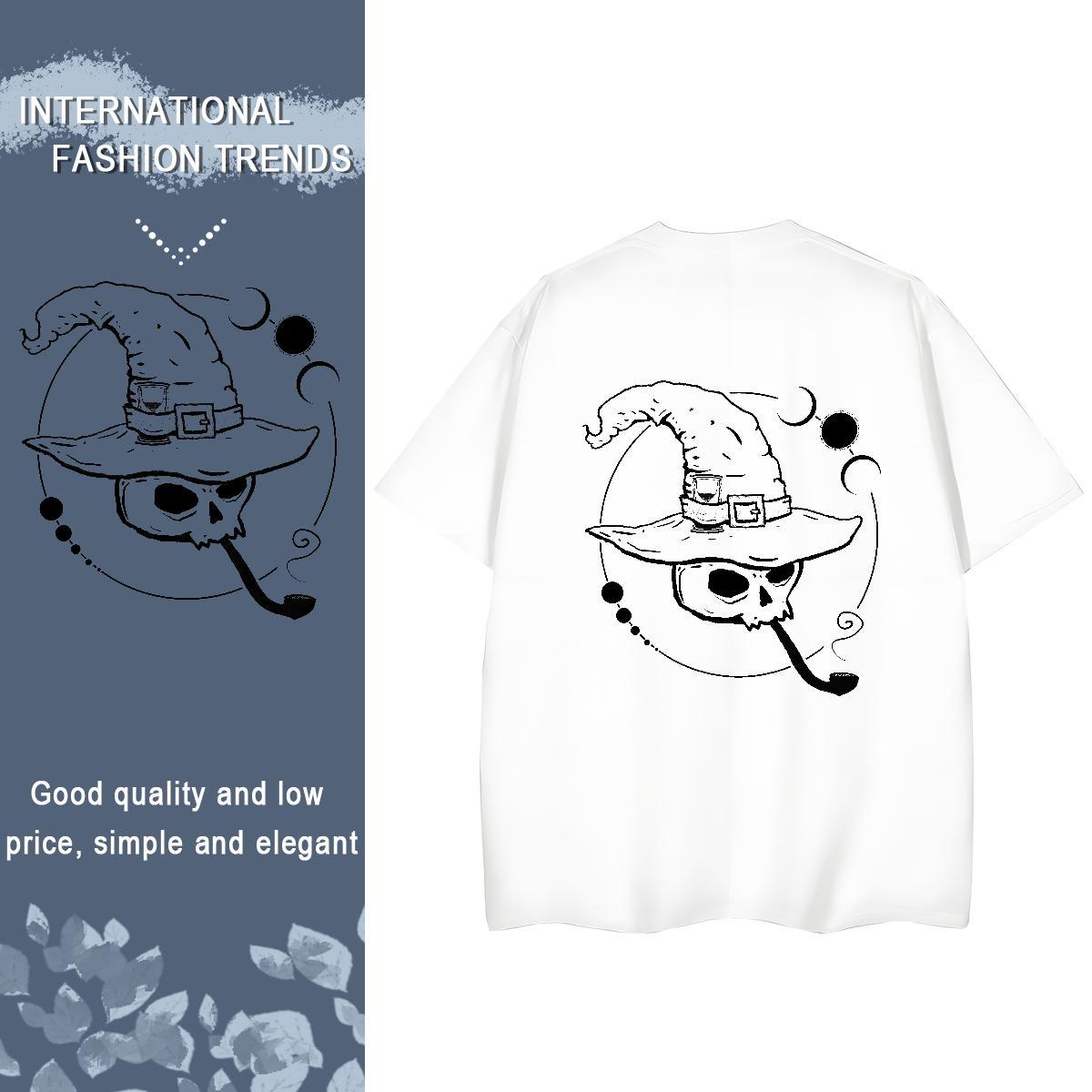 2024 Designer T Shirts Women 230g Pure Cotton Crew Neck Hip Hop skull Women Tees Soft Oversized Wear