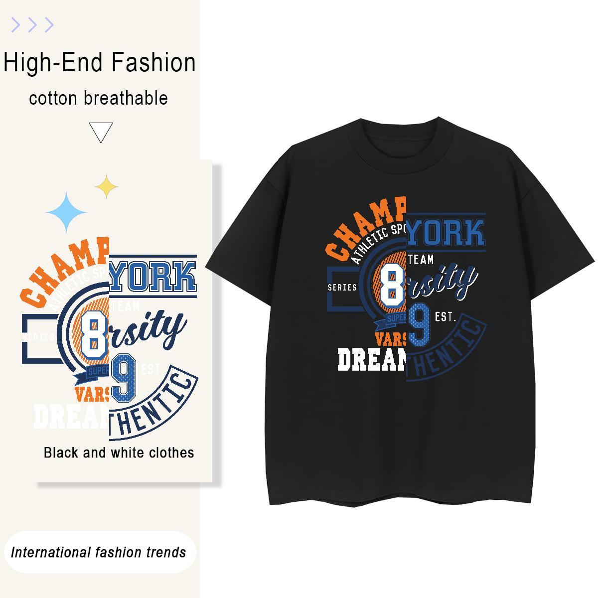 Loose Men Tops Tees Street 100% Cotton 230g White Plus Size Breathable Short Sleeve letter Men T Shirts New Designer Tshirts
