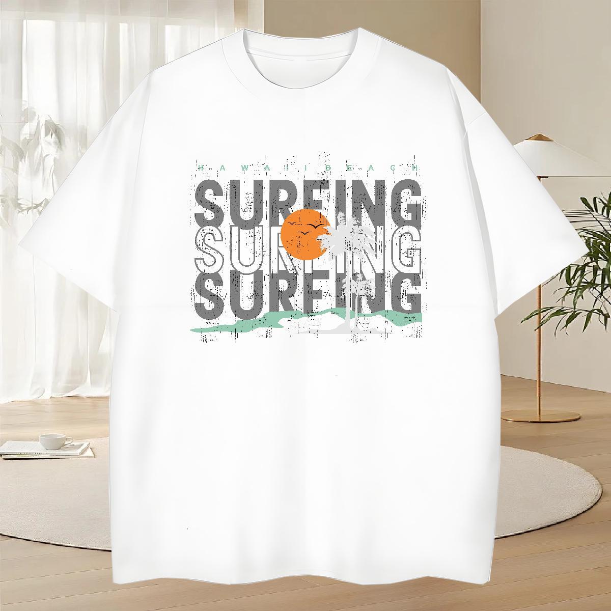 Free Shipping Men Tops Tees Sport 100% Cotton 230g Custom Printing O-Neck Short Sleeve beach T shirt Fashion Casual Tops Shirt