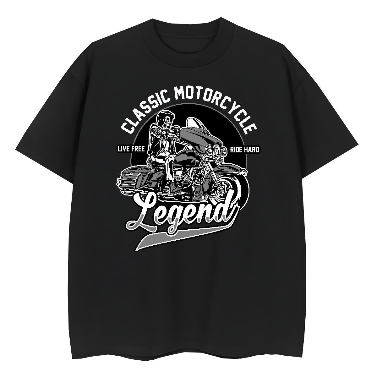 Cool Tshirts Beach 230g 100% Cotton Cartoon Print Short Sleeve O-Neck motorbike Mens T Shirts DIY Customized Tops Tees