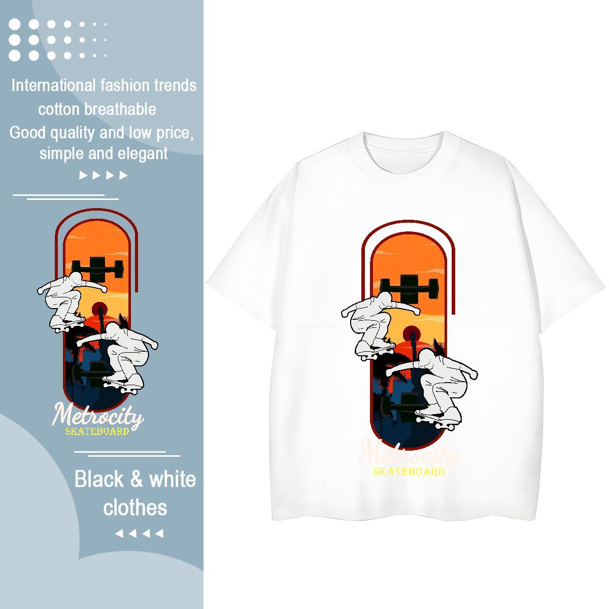 Classic T Shirt For Woman Breathable Crew Neck 100% Cotton 230g Women Tshirts Customized Print skateboarding Casual Sport 5A Top Tees