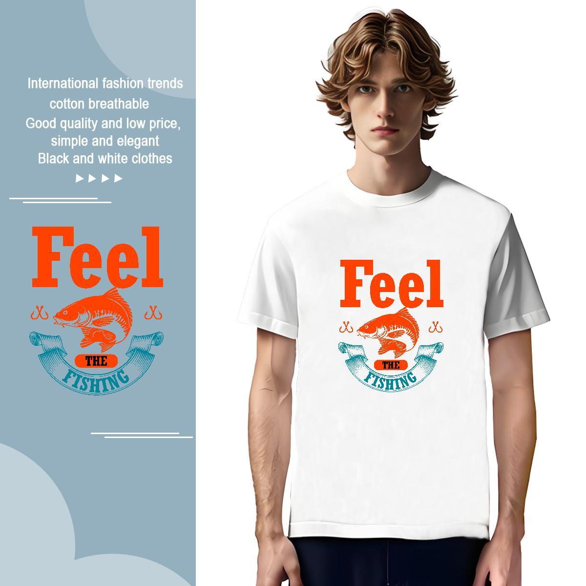 Brand fish Man T Shirts Summer Casual Tshirts 230g 100% Cotton Classic Casual Pure Cotton Oversized 3XL 4XL Tee Shirt
