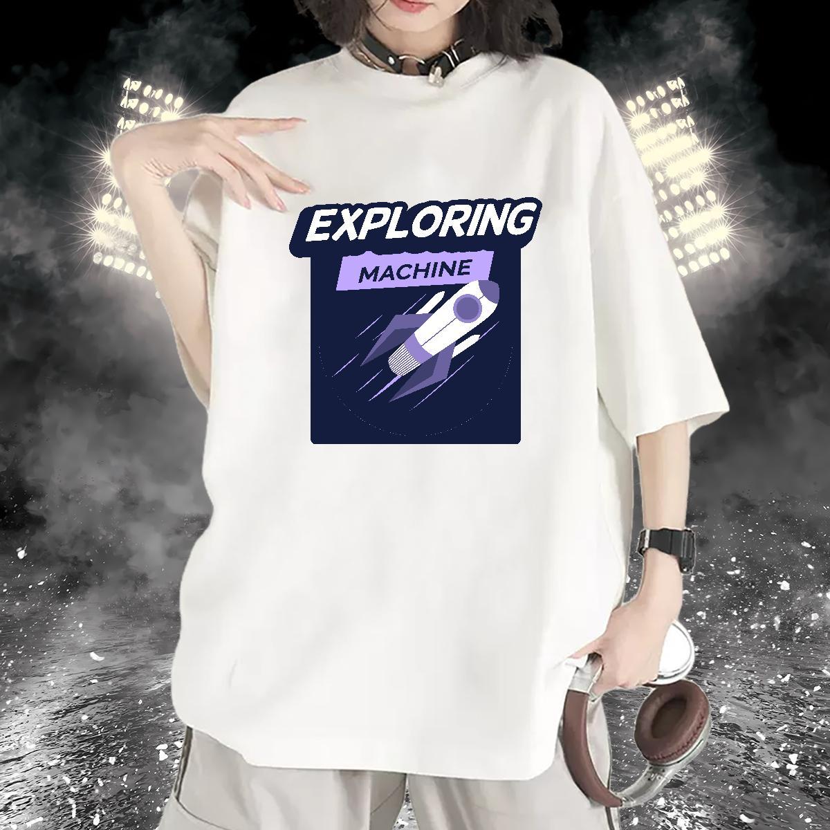 Popular Women Tshirts 230g Cotton universe Daily Outfit T shirt Short sleeve Soft Customized Clothes Shirt