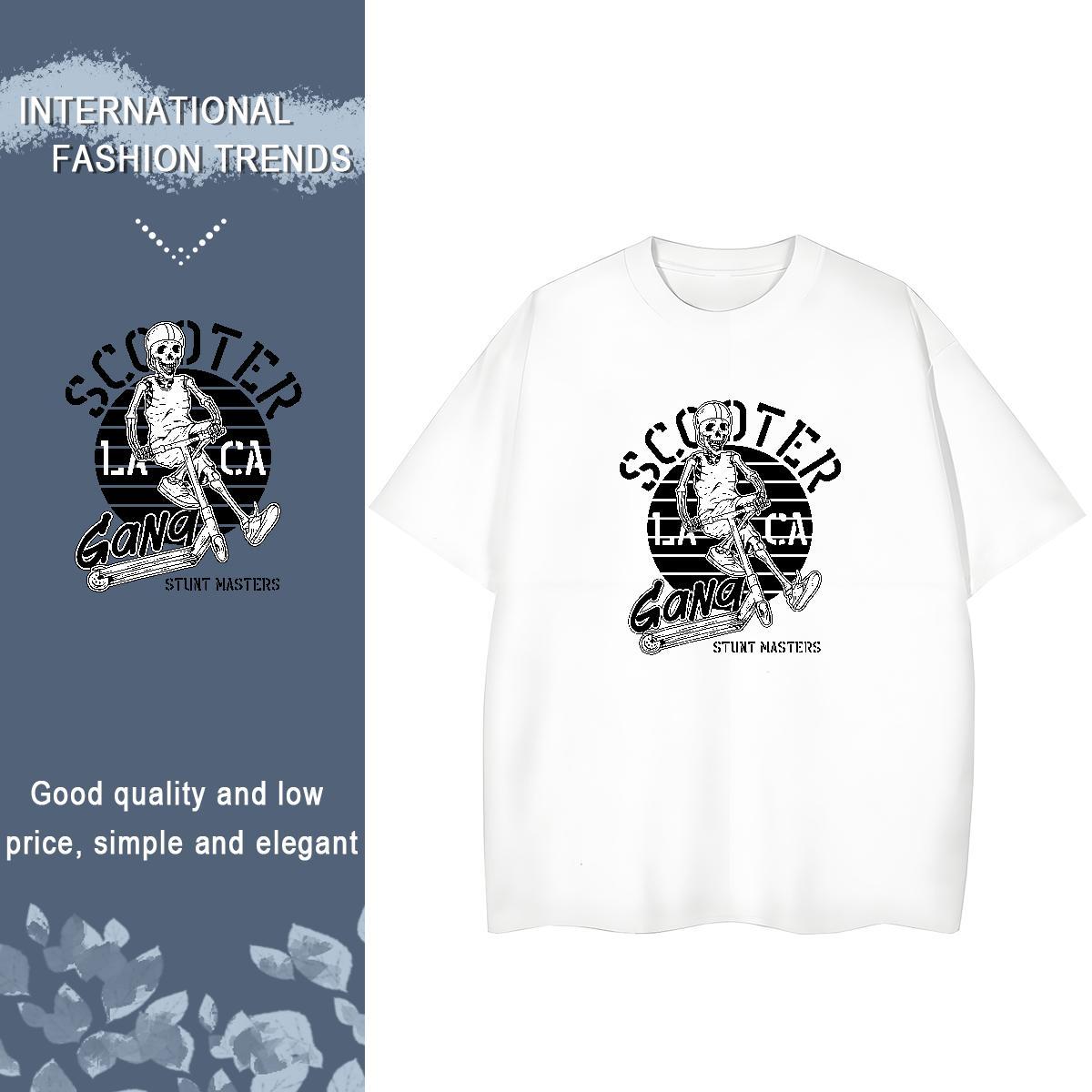 2024 Designer T Shirts Women 100% Cotton 230g Breathable Crew Neck Hip Hop Street skull Unisex Tshirts Comfortable Customized Print Top Shirts