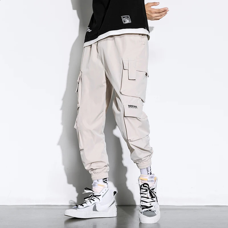 Streetwear Mens Hip Hop Jogging Pants Casual Men Trousers Big Size Loose Sweatpants Male Multi Pocket Harem Pants 5XL 240822
