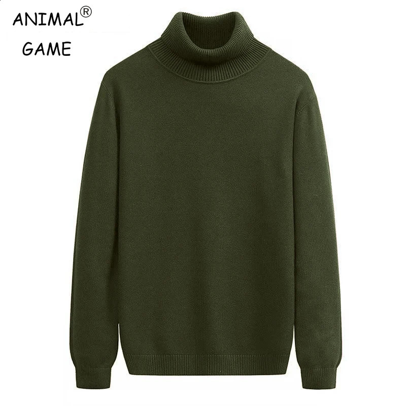 Mens Sweater Turtleneck Knit Sweaters Casual Pullover Sweater for Men Long Sleeve Basic Sweater Men Autumn Warm Streetwear 240821