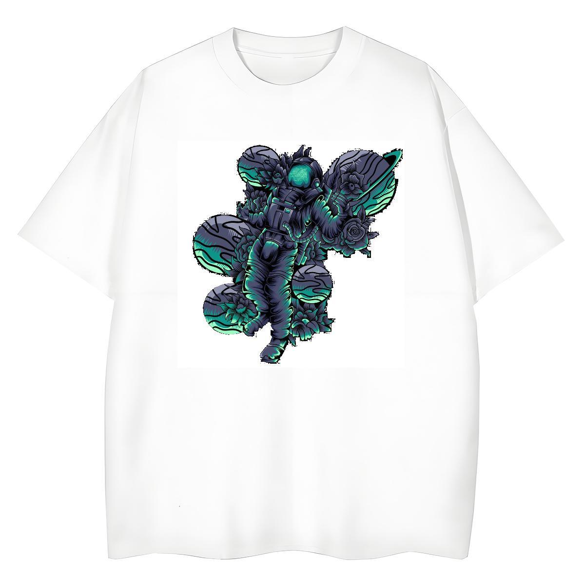 Unisex Women Tshirts 100% Cotton 230g spaceman Sports Casual T-Shirts Crew Neck Breathable Plus Size Custom Clothings