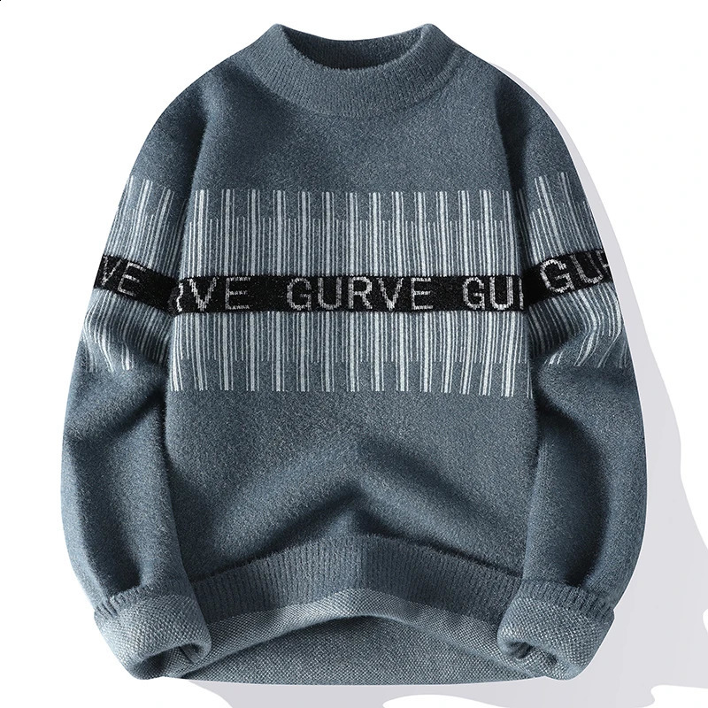 Mens Crystal Sable Knitwear Fashion Bar Printed Letters Jumper Comfortable Sweater 240821