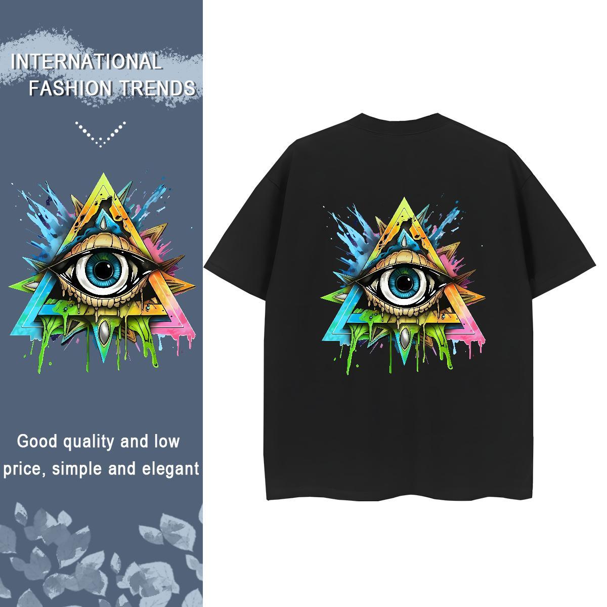 2024 Casual T shirt 230g 100% Cotton Breathable Crew Neck Outdoor eye of the devil Womens Tshirts Lady Skull Clothes