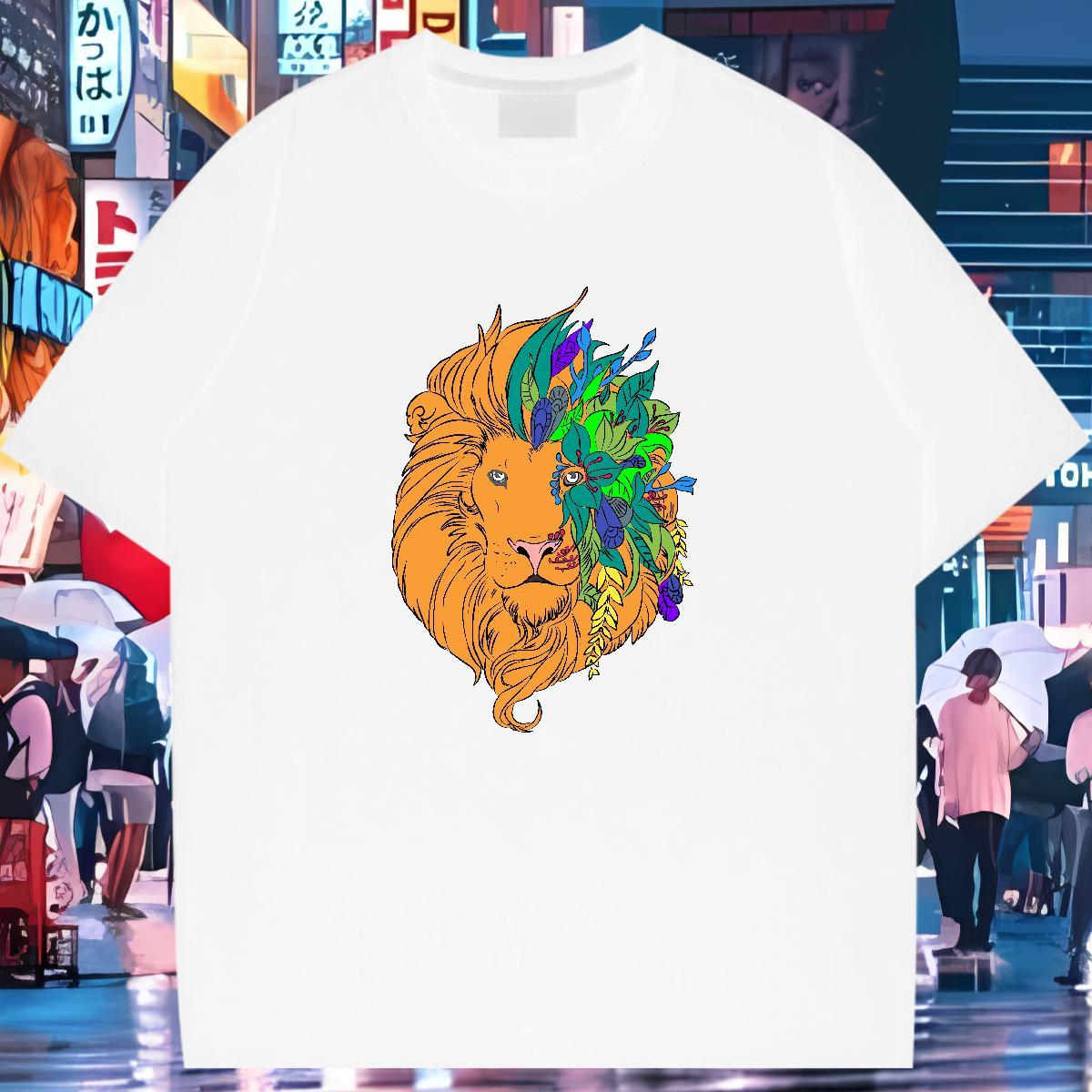 Custom T-Shirts for Women Short Sleeve O-Neck 230g Pure Cotton Lady T shirt Plus Size Custom tiger Street Casual Loose Clothings