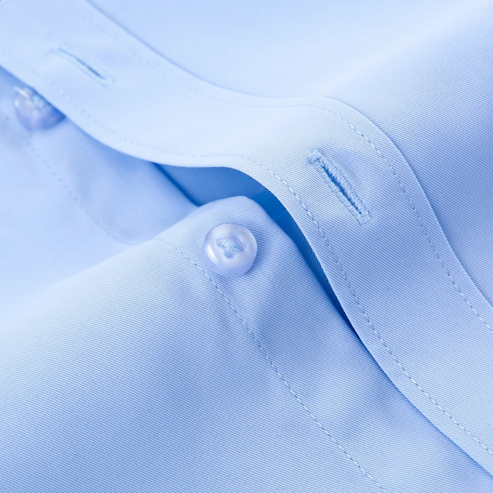 Mens Classic Cotton Blend Long Sleeve Lapel Collar Shirt - Soft Breathable Versatile for All Seasons Business Machine Washable 240822