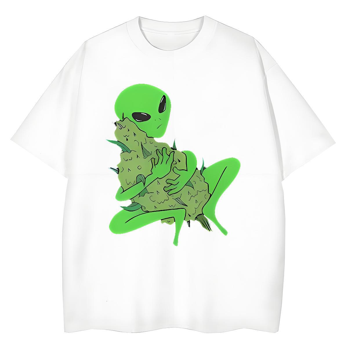 Customized extra-terrestrial Mens Tshirts 230g Cotton Men T Shirts Plus Size Custom Casual Beach Breathable Crew Neck Cool Design Clothes