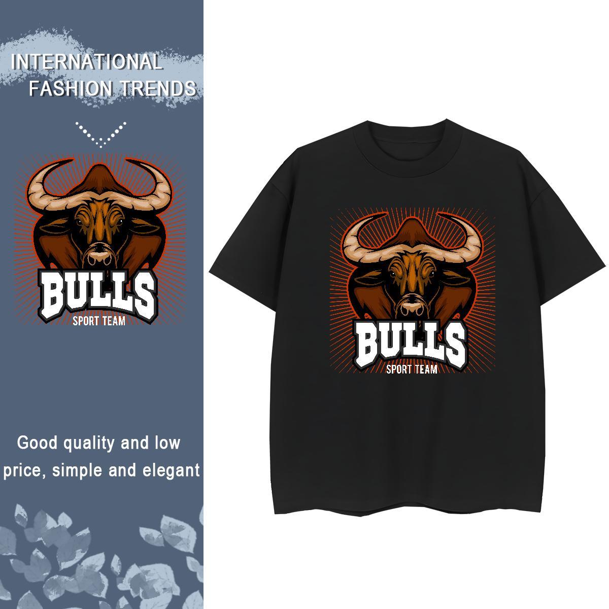 Fashion Women T Shirts Breathable Soft 230g 100% Cotton Unisex Tshirts Oversized bull Hip Hop Street 5A Tops Tees