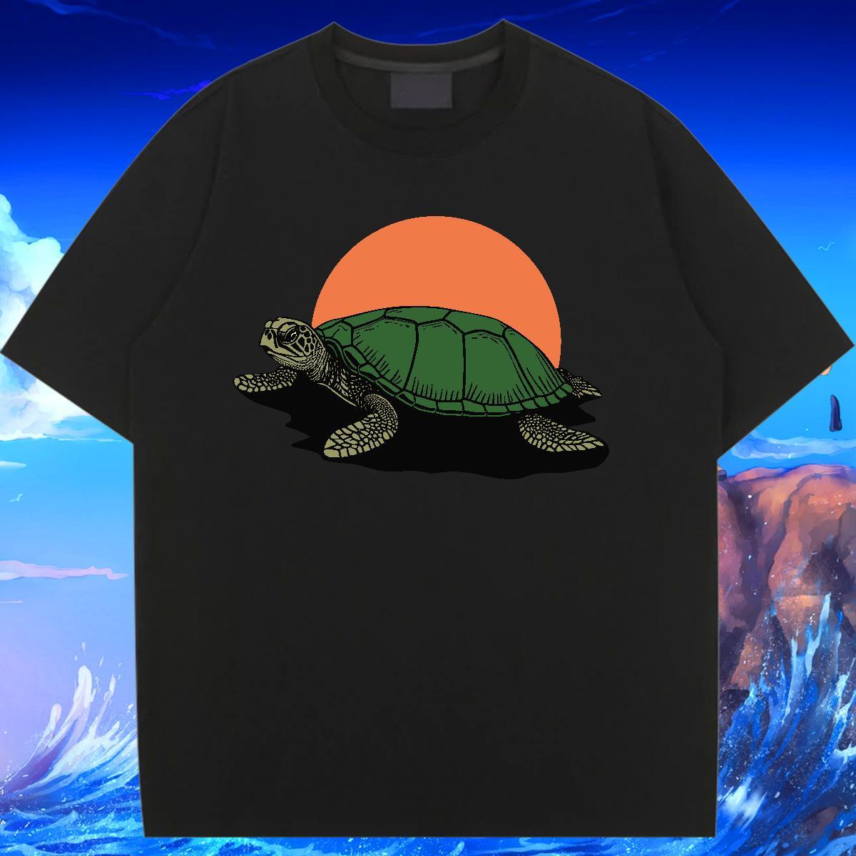 Factory Direct T shirt Crew Neck 100% Cotton 230g Womens Tshirts DIY Anime Printed tortoise Summer Casual Unisex Tops